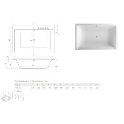 Ванна акрилова Radaway Itea Lux 190х120 в комплекті з ніжками WA1-29-190x120U Ванна акрилова Radaway Itea Lux 190х120 в комплекті з ніжками WA1-29-190x120U