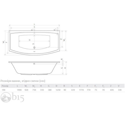 Ванна акрилова Radaway Tilia 190x90 в комплекті з ніжками та сифоном WA1-03-190x090US Ванна акрилова Radaway Tilia 190x90 в комплекті з ніжками та сифоном WA1-03-190x090US