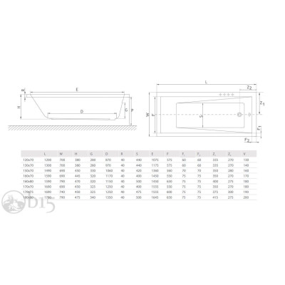 Ванна акрилова Radaway Mirella 120х70 в комплекті з ніжками WA1-48-120x070