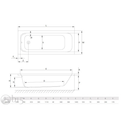 Ванна акрилова Radaway Mia Eco 160х70 в комплекті з ніжками WA1-55-160x070