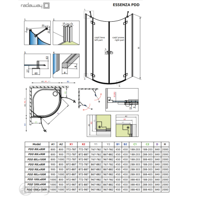 Душова кабіна RADAWAY Essenza Black PDD 100Lx100Rx200 1385003-54-01L+1385003-54-01R Душова кабіна RADAWAY Essenza Black PDD 100Lx100Rx200 1385003-54-01L+1385003-54-01R