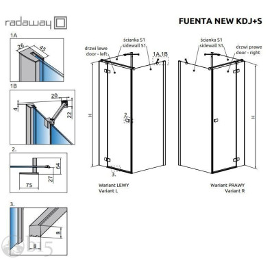 Душевая кабина RADAWAY Fuenta New KDJ+S 100Rx100x200 384022-01-01R+384052-01-01+384052-01-01 Душевая кабина RADAWAY Fuenta New KDJ+S 100Rx100x200 384022-01-01R+384052-01-01+384052-01-01