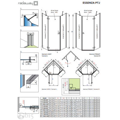 Душова кабіна RADAWAY Essenza PTJ 90x90x200 1385010-01-01L+1385050-01-01 Душова кабіна RADAWAY Essenza PTJ 90x90x200 1385010-01-01L+1385050-01-01