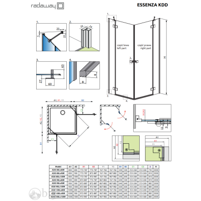Душова кабіна RADAWAY Essenza KDD 100Lx100Rx200 1385062-01-01L+1385062-01-01R Душова кабіна RADAWAY Essenza KDD 100Lx100Rx200 1385062-01-01L+1385062-01-01R