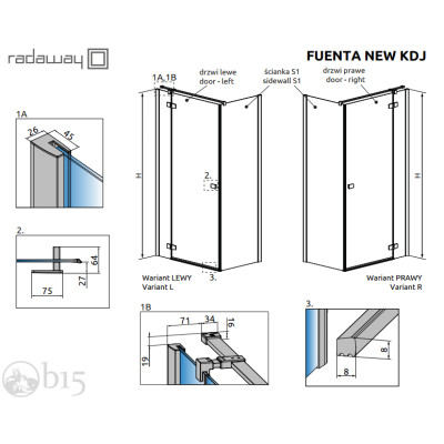 Душевая кабина RADAWAY Fuenta New KDJ 100Rx100x200 384040-01-01R+384052-01-01 Душевая кабина RADAWAY Fuenta New KDJ 100Rx100x200 384040-01-01R+384052-01-01