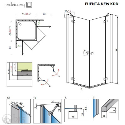 Душова кабіна RADAWAY Fuenta New KDD 100Lx100Rx200 384062-01-01L+384062-01-01R Душова кабіна RADAWAY Fuenta New KDD 100Lx100Rx200 384062-01-01L+384062-01-01R