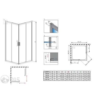 Душевая кабина 90x90 RADAWAY Alienta Black C стекло прозрачное 10239090-54-01 Душевая кабина 90x90 RADAWAY Alienta Black C стекло прозрачное 10239090-54-01
