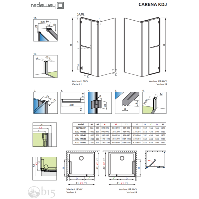 Душевая кабина RADAWAY Carena KDJ 90Rx90x195 134402-01-01NR