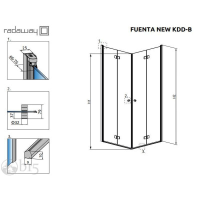 Душова кабіна RADAWAY Fuenta New KDD-B 100Lx100Rx200 384072-01-01L+384072-01-01R Душова кабіна RADAWAY Fuenta New KDD-B 100Lx100Rx200 384072-01-01L+384072-01-01R