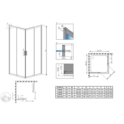 Душевая кабина 90x90 RADAWAY Alienta C стекло прозрачное 10239090-01-01