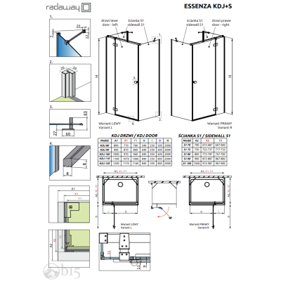 Душевая кабина RADAWAY Essenza Black KDJ+S 120Rx90x200 1385024-54-01R+1384050-01-01+1384050-01-01 Душевая кабина RADAWAY Essenza Black KDJ+S 120Rx90x200 1385024-54-01R+1384050-01-01+1384050-01-01