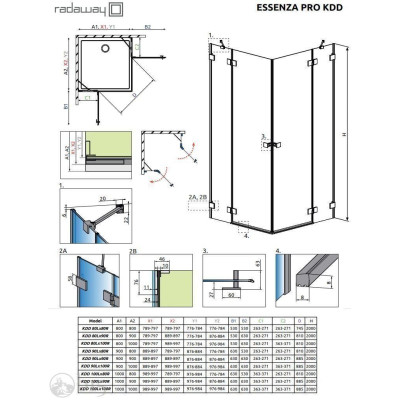 Душова кабіна RADAWAY Essenza Pro Black KDD 90Lx90Rx200 10096090-54-01L+10096090-54-01R Душова кабіна RADAWAY Essenza Pro Black KDD 90Lx90Rx200 10096090-54-01L+10096090-54-01R