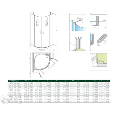 Душова кабіна RADAWAY Nes PDD II 90x90x200 10030090-01-01L + 10030090-01-01R Душова кабіна RADAWAY Nes PDD II 90x90x200 10030090-01-01L + 10030090-01-01R