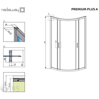 Душова кабіна RADAWAY Premium Plus A 90x90x190 скло графіт 30403-01-05N Душова кабіна RADAWAY Premium Plus A 90x90x190 скло графіт 30403-01-05N