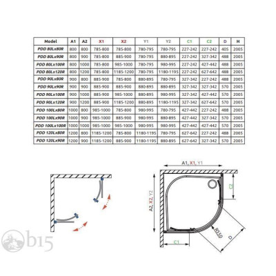 Душевая кабина RADAWAY Idea PDD 80x80x200 стекло прозрачное 387139-01-01 + 387141-01-01