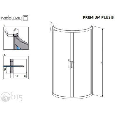 Душова кабіна RADAWAY Premium Plus B 90x90x190 скло графіт 30473-01-05N Душова кабіна RADAWAY Premium Plus B 90x90x190 скло графіт 30473-01-05N