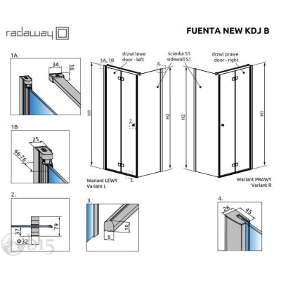 Душевая кабина RADAWAY Fuenta New KDJ B 90Lx90x200 384082-01-01L+384050-01-01 Душевая кабина RADAWAY Fuenta New KDJ B 90Lx90x200 384082-01-01L+384050-01-01