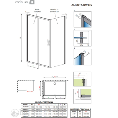 Душевая кабина RADAWAY Alienta Black DWJ+S 120x80x190 стекло прозрачное 10260120-54-01+10270080-54-01 Душевая кабина RADAWAY Alienta Black DWJ+S 120x80x190 стекло прозрачное 10260120-54-01+10270080-54-01