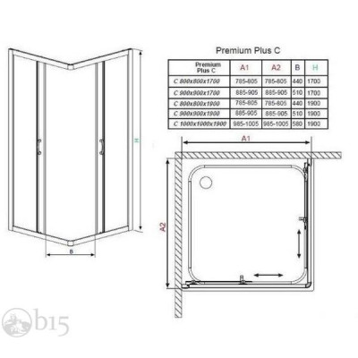 Душова кабіна RADAWAY Premium Plus C 90x90x190 скло прозоре 30453-01-01N Душова кабіна RADAWAY Premium Plus C 90x90x190 скло прозоре 30453-01-01N