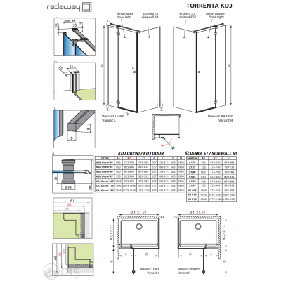 Душова кабіна RADAWAY Torrenta KDJ 100x80x195 132242-01-01L Душова кабіна RADAWAY Torrenta KDJ 100x80x195 132242-01-01L