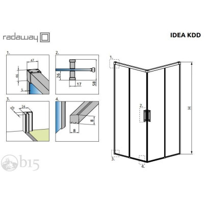 Душевая кабина RADAWAY Idea Black KDD 80Lx100R 387061-54-01L+387062-54-01R Душевая кабина RADAWAY Idea Black KDD 80Lx100R 387061-54-01L+387062-54-01R