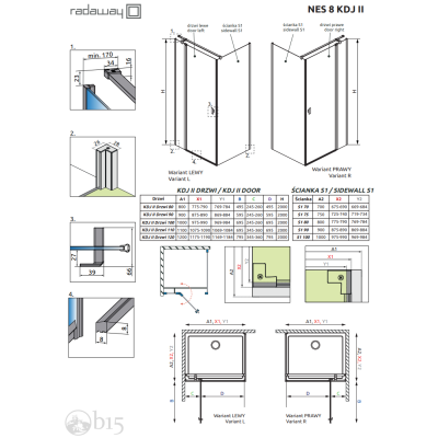 Душова кабіна RADAWAY Nes Black KDJ II 90x90x200 8 мм 10086090-54-01R + 10089090-01-01 Душова кабіна RADAWAY Nes Black KDJ II 90x90x200 8 мм 10086090-54-01R + 10089090-01-01