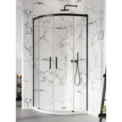Душевая кабина RADAWAY Idea Black PDD 90x90x200 стекло прозрачное черный профиль 387139-01-01 + 387140-54-01