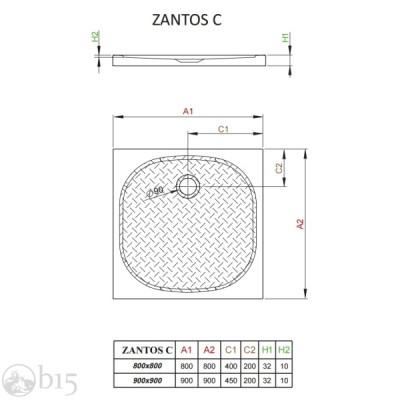 Душовий піддон RADAWAY Zantos C 90x90 M3ZNC9090-06 Душовий піддон RADAWAY Zantos C 90x90 M3ZNC9090-06