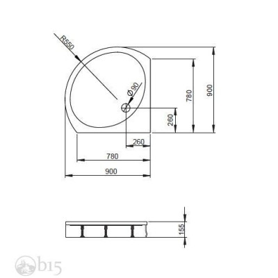 Душевой поддон RADAWAY Patmos B 90x90 4T99155-03 Душевой поддон RADAWAY Patmos B 90x90 4T99155-03