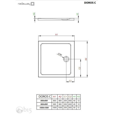 Душевой поддон RADAWAY Doros C 100x100 SDRC1010-01 Душевой поддон RADAWAY Doros C 100x100 SDRC1010-01