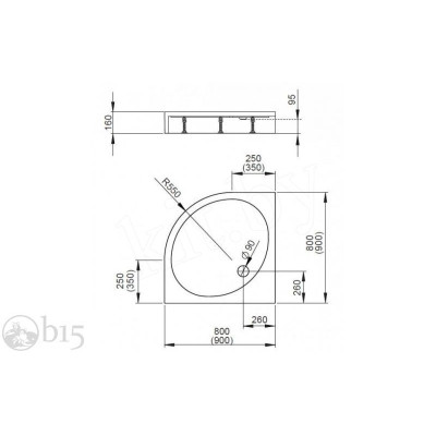Душовий піддон RADAWAY Patmos A 90 Compact 4S99155-05 Душовий піддон RADAWAY Patmos A 90 Compact 4S99155-05