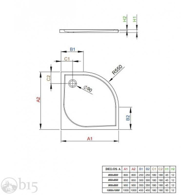 Душовий піддон RADAWAY Delos A 100x100 SDA1010-01 Душовий піддон RADAWAY Delos A 100x100 SDA1010-01