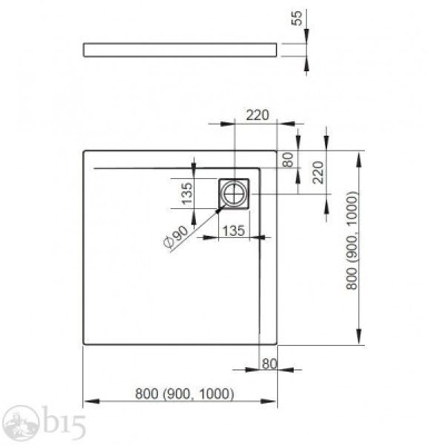 Душовий піддон RADAWAY Argos C 80x80 4AC88-01 Душовий піддон RADAWAY Argos C 80x80 4AC88-01