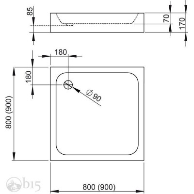Душовий піддон RADAWAY Siros C 90x90 Compact SBC9917-2 Душовий піддон RADAWAY Siros C 90x90 Compact SBC9917-2