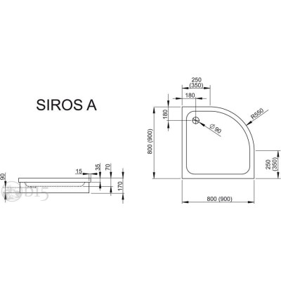 Душовий піддон RADAWAY Siros A 90x90 SBA9917-1