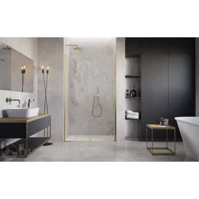 Душові двері RADAWAY Furo Brushed Gold DWJ 130 см ліва скло прозоре 10107672-99-01L+10110630-01-01