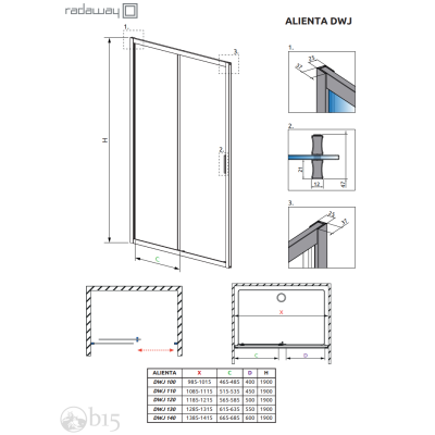 Душові двері RADAWAY Alienta DWJ 130 см скло прозоре 10260130-01-01 Душові двері RADAWAY Alienta DWJ 130 см скло прозоре 10260130-01-01