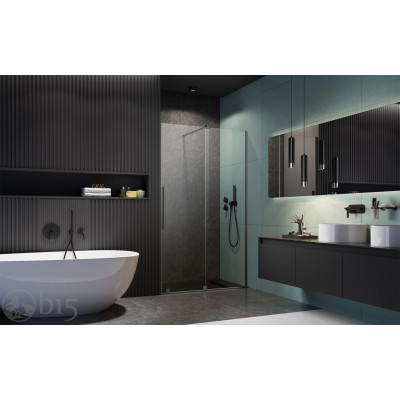Душевая дверь RADAWAY Furo Brushed GunMetal DWJ 110 см правая стекло прозрачное 10107572-92-01R+10110530-01-01