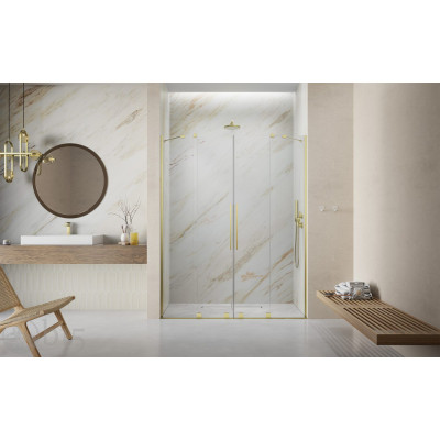 Душові двері RADAWAY Furo Brushed Gold DWD 160 см скло прозоре 10108438-99-01+10111392-01-01