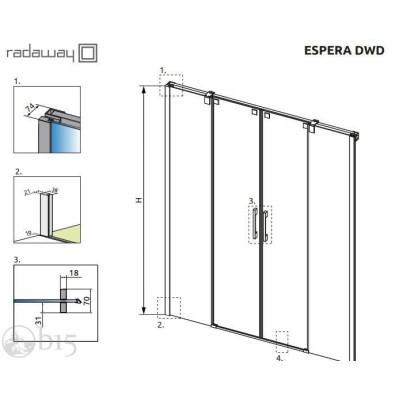 Душові двері RADAWAY Espera DWD 140 см 380240-01+380224-01 Душові двері RADAWAY Espera DWD 140 см 380240-01+380224-01