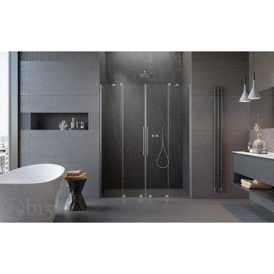 Душові двері RADAWAY Furo Brushed Nickel DWD 140 см скло прозоре 10108388-91-01+10111342-01-01