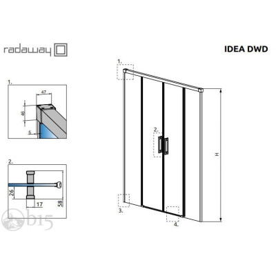 Душевая дверь RADAWAY Idea Gold DWD 200 см 387120-09-01 Душевая дверь RADAWAY Idea Gold DWD 200 см 387120-09-01