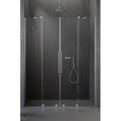 Душові двері RADAWAY Furo Brushed Nickel DWD 160 см скло прозоре 10108438-91-01+10111392-01-01
