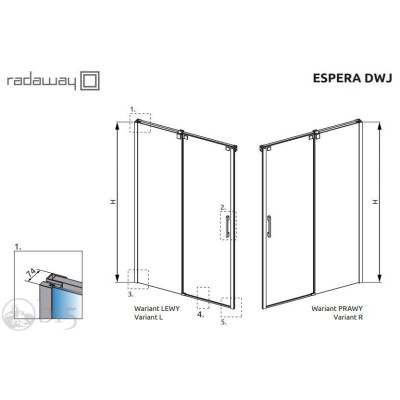 Душові двері RADAWAY Espera DWJ 100 см 380495-01R+380210-01R Душові двері RADAWAY Espera DWJ 100 см 380495-01R+380210-01R