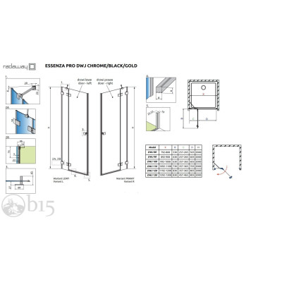 Душові двері RADAWAY Essenza Pro Black DWJ 130 см 10099130-54-01R Душові двері RADAWAY Essenza Pro Black DWJ 130 см 10099130-54-01R