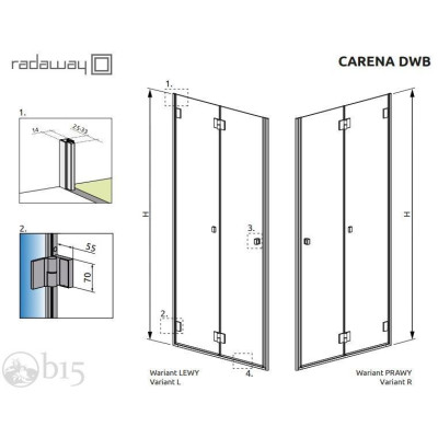 Душові двері RADAWAY Carena DWB 90 см 134502-01-01NR