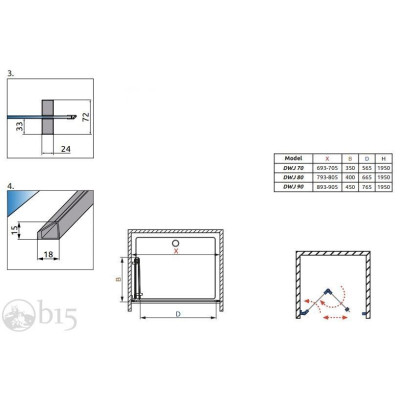 Душові двері RADAWAY Carena DWB 90 см 134502-01-01NR