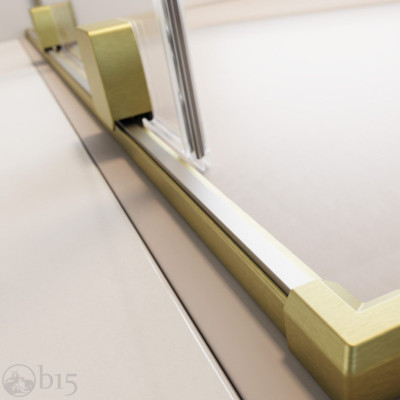 Душові двері RADAWAY Furo Brushed Gold DWJ 100 см ліва скло прозоре 10107522-99-01L+10110480-01-01