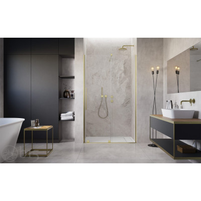 Душові двері RADAWAY Furo Brushed Gold DWJ 100 см права скло прозоре 10107522-99-01R+10110480-01-01