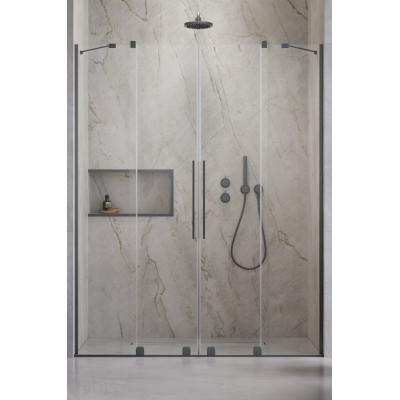 Душевая дверь RADAWAY Furo Brushed GunMetal DWD 140 см стекло прозрачное 10108363-92-01+10111317-01-01